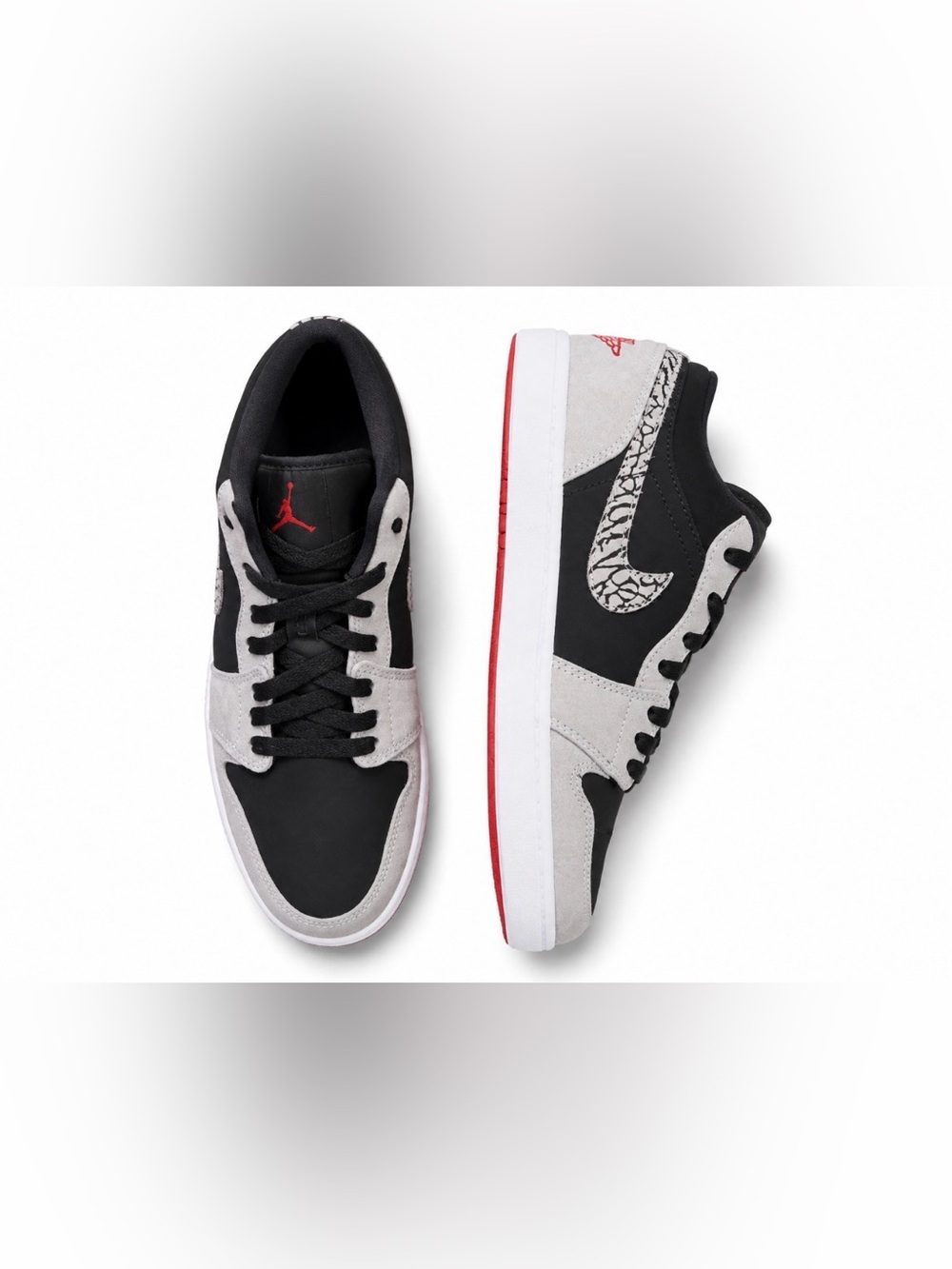 Nike Air Jordan 1 V.2 Low Black Men’s Size 9.5 Display Pair Excellent Condition